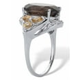 thumbnail image 2 of PalmBeach Jewelry Oval Cut Smoky Topaz Cocktail Ring with Citrine and Diamond Accents 6.41 TCW Sterling Silver, 2 of 5