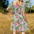 thumbnail image 4 of Fuchsia Robe Sans Manches à Motif Floral Robes de Soirée pour Femmes 2024 Robes pour Femmes, 4 of 5