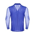 thumbnail image 3 of Zaldita Mens Latin Dance Shirt Long Sleeve Shiny Rhinestones Ballroom Dance Shirts Tops Royal Blue XL, 3 of 6