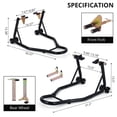 thumbnail image 4 of BeesClover Motorcycle Stand, Heavy-Duty Motorcycle Front & Rear Stand Combo, 850LB Capacity Universal Paddock Lift, Front and Rear Wheel Lift for Spool & Fork Fitment on Most Sport & Cruiser Bikes, 4 of 6