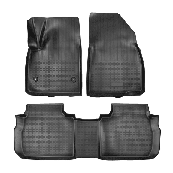 3D Custom Fit Floor Mats for 2020-2026 Cadillac XT6 Models (All Trims), All-Weather Floor Liners, Full Set for 1st & 2nd Row, Black, Rubber