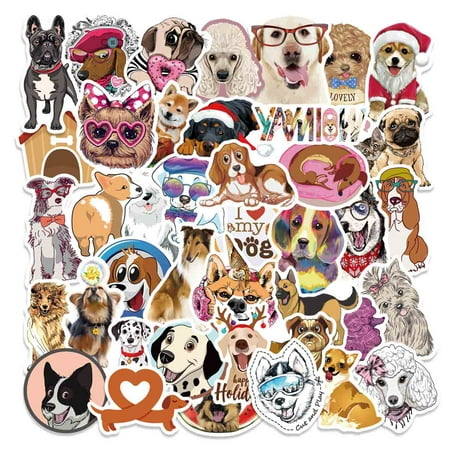 Cute Dog Stickers for Water Bottle 80pcs Laptop stickers Pack, Vinyl Waterproof Dog Stickers for Kids Teens Adults, Puppy Stickers Decals for Phone