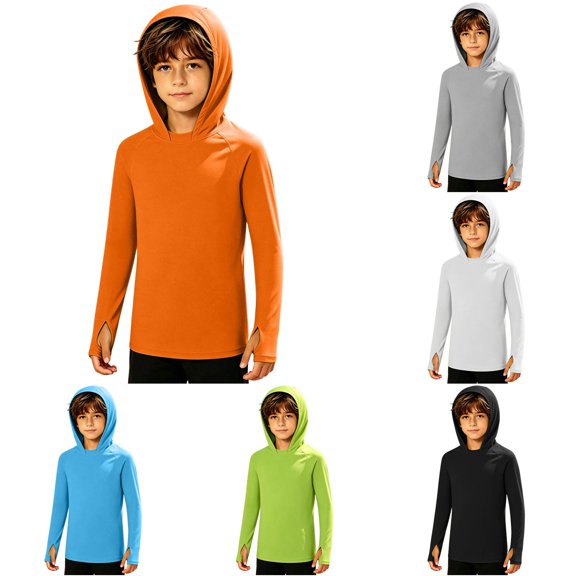 HCYSFG Boys Solid Color Lightweight Sun Protection Coat Sweet Casual Active Long Sleeve Hoodies Sporty Fall Jacket