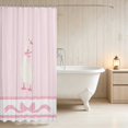 thumbnail image 3 of Erosebridal Goose Shower Curtain 72Wx72L for Girls, Pink Stripes Waterproof Bathroom Curtain, 3 of 5