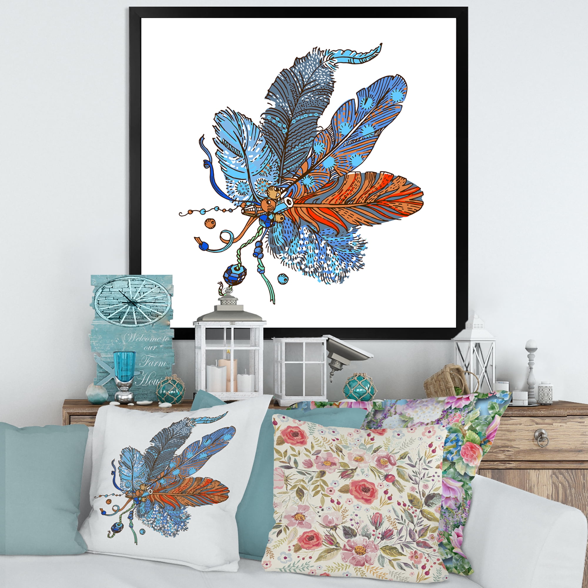 Designart 'Ethnic Boho Art Design' Bohemian & Eclectic Framed Art Print