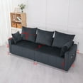 thumbnail image 4 of Luxurious Black Velvet 2-Seater Sofa, 82.6" Modern Sectional Couch for Living Room, S-Spring Comfort, Ergonomic Pillows, Chrome Accents, Easy Assembly, 4 of 8