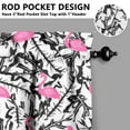 thumbnail image 5 of Kitchen Curtains 36 Inch Short - 3 Panel Set, Flamingo Tropical Bird Print, Rod Pocket Window Curtain, 100% Polyester for Hawaiian Summer Beach Decor, Easy Wash, 5 of 6