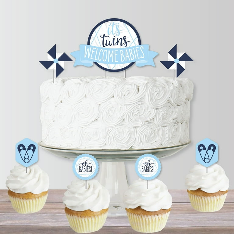 Twin baby 2024 shower cakes