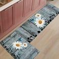 thumbnail image 5 of Kitchen Rugs and Mats Set Non-Slip Cushioned Anti-Fatigue Floor Mat Machine Washable 2 Pieces Rug Set Kitchen Mats,Rustic Floral Yellow Daisy Butterfly on Rustic Blue Wooden, one size, 5 of 6