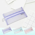thumbnail image 6 of Yhmxh Pencil Pouch Clear Makeup Bags Nylon Mesh Pen Pouch with Zipper Pencil Case Stationery Storage Bag for Home Office Supplies Cosmetics Travel Accessories (Blue), 6 of 6
