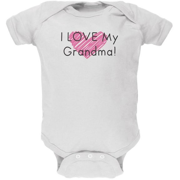 I LOVE My Grandma! White Soft Baby One Piece - 12-18 months