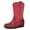 Sequins Red, variant on Girls Red Glitter Cowgirl Boots Western Round Toe Mid Calf Side Zipper Boots for Toddler Little Big Kid