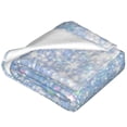 thumbnail image 4 of Bingfone White Bule Glitter Print Flannel Fleece Blanket Throw Blanket For Bed,Sofa,Couch,Travel,Camping(50"X40"), 4 of 9