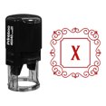 thumbnail image 1 of Printtoo Autocollant Carré Tourbillon Bordure X Alphabet Monogramme Initiale Papeterie de Bureau R-40 Caoutchouc, 1 of 3