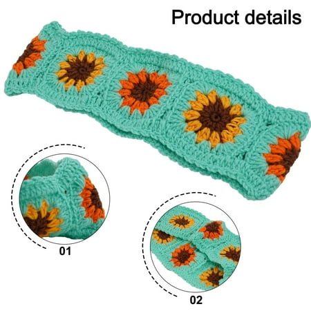 Cute Crochet Steering Wheel Cover Boho Women'S Sunflower Pattern 14-15In 2