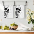 thumbnail image 3 of Horror Skull Kitchen Towels Set of 4, Black Skeleton Spooky Halloween Absorbent Dish Towels for Kitchen, Microfiber Hand Towel, Quick Drying Tea Towel for Cleaning Decorative Dishcloths, 3 of 7