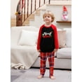 thumbnail image 3 of Family Matching Christmas Pajamas, Letter Print Long-Sleeved Round Neck Tops + Plaid Pattern Trousers Sleepwear Outfits, 3 of 6