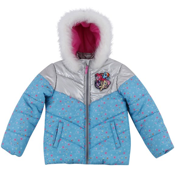 My Little Pony Little Girls Fur Winter Coat Puffer Jacket 6X