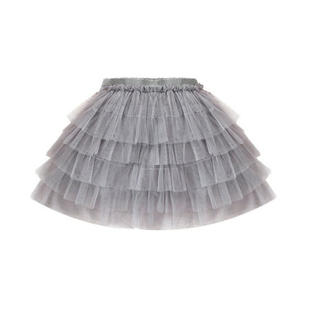 

adviicd Girls skirts Baby Clothes Girl Full Ankle Length Elastic Pleated Retro Maxi Chiffon Long Skirt Grey 8-12 Months