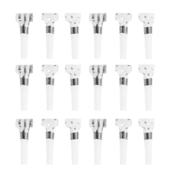TABLZONE Silver Party Blowouts Noise Makers Portable for Holiday Parties 30Pcs