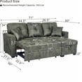 thumbnail image 2 of Gewnee Convertible Sofa Bed,Sectional Sleeper Sofa with Pull Out Bed & Storage Chaise,L-Shaped Couch for Living Room.Olive Green Foil Fabric, 2 of 14