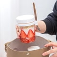 thumbnail image 3 of Taza de avena durante la noche, taza de desayuno de 350 ml con cuchara, frasco de vidrio portátil para ensalada, taza de yogur, compartimento sellado, 3 of 4