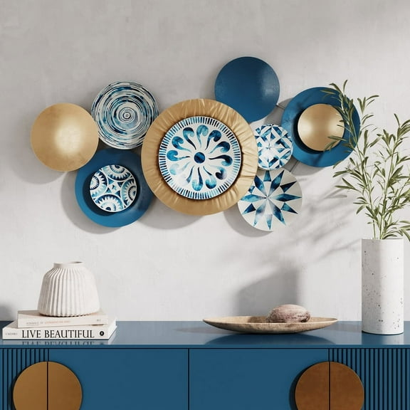 Lorelai Modern Abstract Plate Metal Wall Art