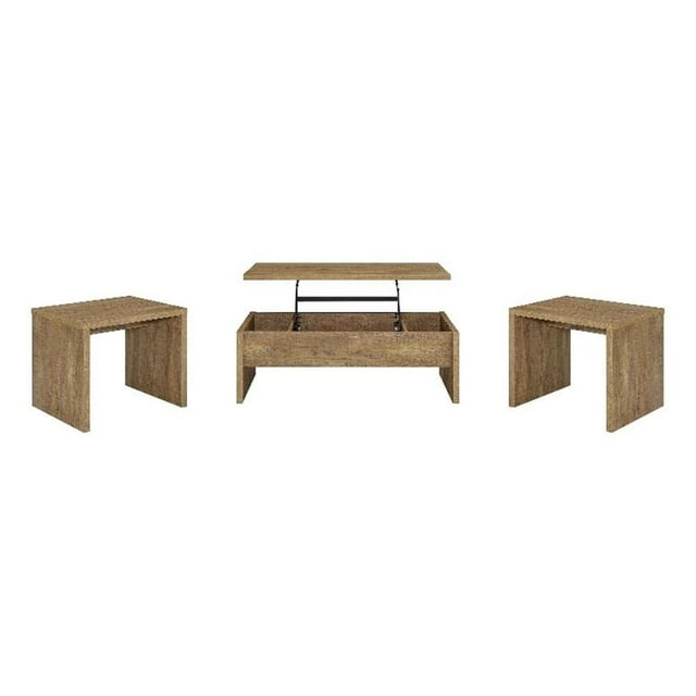 Coaster Canoga 3-piece Engineered Wood Lift Top Coffee Table Set in Mango