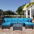 thumbnail image 2 of 7-Piece Outdoor Patio Furniture Set | Rust-Resistant for Garden Use | PE Rattan & Metal Frame | Comfortable Seating with High-Density Sponge, 2 of 7
