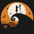 thumbnail image 2 of Girl's The Nightmare Before Christmas Jack and Sally on Spiral Hill Graphic Tee Black Small, 2 of 4