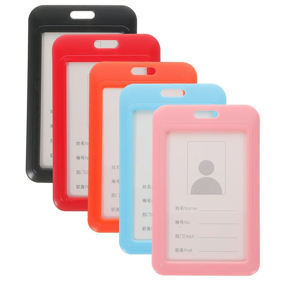 5 Pcs Work Cover Credentials Holder Employee Badge Cover Id Badge Holder Credit Card Holders PP Cover Campus