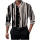 thumbnail image 2 of pstuiky manga larga de hombre, Cárdigan informal con botones y estampado de moda para hombre, camisa de manga larga con cuello alto salir tops xl, 2 of 6