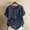 32 Marine, variante sur Staron Liquidation Hauts Tendance pour Femmes 2025 Manches Courtes Retroussées Été Grande Taille Coupe Ample Chemisiers Col Rond Imprimé Floral Tunique en Coton et Lin