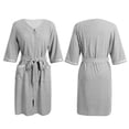 thumbnail image 4 of [BRAND]HOT SALE!Womens Nightdress Solid Color Pajamas Short Sleeve Bathrobe Couple Pajamas Soft Absorb Water Ladies Nightgown Zip Robe, 4 of 10