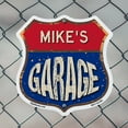 thumbnail image 4 of Mike's Garage (2 Pack) 6 inch X 6 inch Shield Shaped Commercial Grade Plastic Signs Weather Resistant, UV Protected To last, Gift for Dads and Uncles Classic Americana Crafted in the, 4 of 6