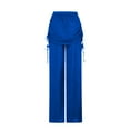 thumbnail image 6 of Amtdh Women's Solid Color Pants Flowy Beach Long Palazzo Pants Lounge Trousers Going out Pants Comfy Jogging Work Casual Lightweight Pants Lady Blue M, 6 of 6