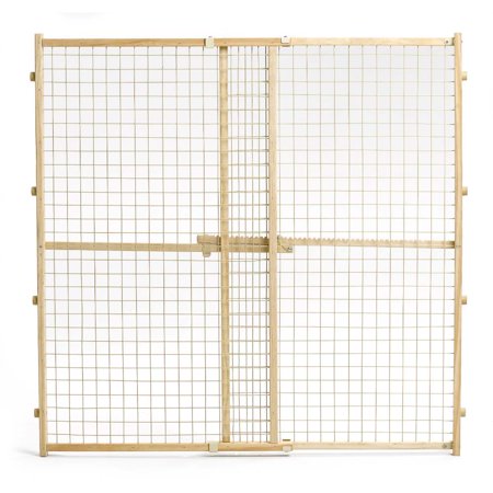Midwest 44" High Wood Gate, Wire Mesh, Expands 29"-50" Wide