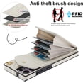 thumbnail image 2 of KOMI Wallet Case for Samsung Galaxy S23 Ultra - Leather Case Folio Case Card Slot RFID Blocking Kickstand Wrist Strap Shockproof Metal Ring Stand Cover for Samsung Galaxy S23 Ultra [XR] -White, 2 of 5