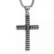 thumbnail image 1 of Silver necklace with cross pendant, Christian religious jewelry for men, 61 cm., 1 of 5
