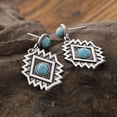 thumbnail image 4 of Nvzi Pendientes colgantes de estilo retro, nuevos y únicos, joyería étnica bohemia vintage (azul), 4 of 5