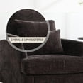 thumbnail image 5 of BISHE Mid Century Modern Armchair, Solid Wood Frame Accent Chair with Tufted Chenille Upholstery & Studded Details, Comfortable Lounge Chair for Living Room, Bedroom or Reading Nook, Black, 5 of 7