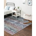 thumbnail image 3 of Rugs.com Francesca Collection Washable Rug – 5 Ft Square Blue Green Flatweave Rug Perfect For Living Rooms, Kitchens, Entryways, 3 of 8