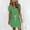 Green A, variant on SROBPTY Summer Dresses for Women Solid V Neck Short Sleeve Pockets Drawstring Midi