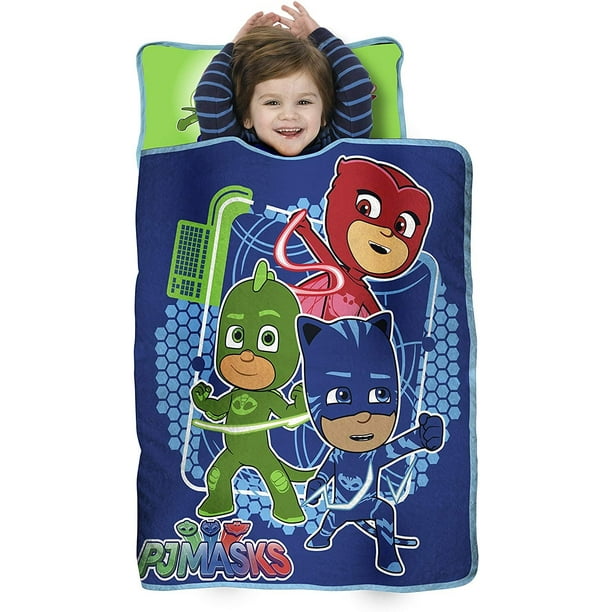 Pj Masks All Shout Horray Toddler Nap Mat Includes Pillow And Fleece Blanket Great For Boys