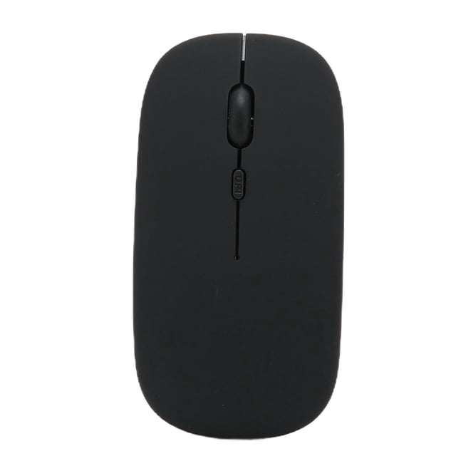 Miniratón inalámbrico portátil con acabado esmerilado negro y DPI ajustable de 3 velocidades para uso en la oficina, computadoras portátiles y tabletas