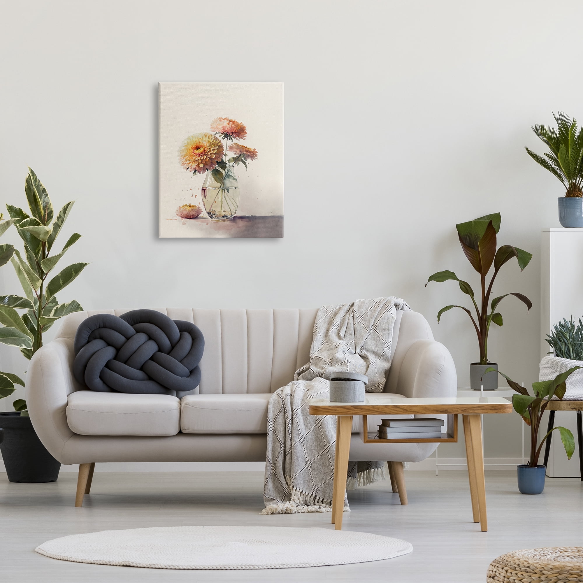 Stupell Industries Blooming Dahlias Painting Botanical & Floral Painting Gallery Wrapped Canvas Art Print Wall Art, 24 x 30