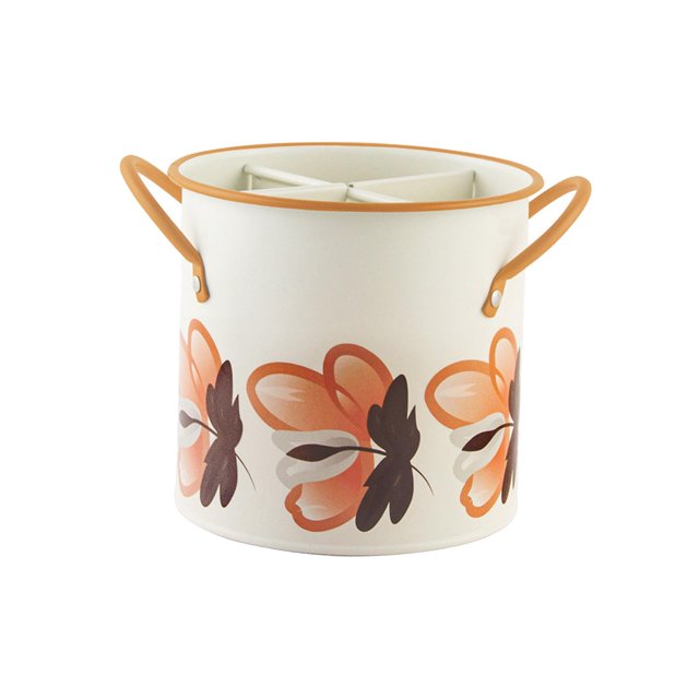Soporte de palillos de estilo pastoral Cesta de cubiertos Organizador de cubiertos de usos múltiples Cesta de utensilios Organizador separado para Naranja perfecl Soporte de almacenamiento de cubiertos
