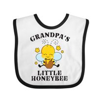 Inktastic Cute Bee Grandpa's Little Honeybee with Stars Boys or Girls Baby Bib
