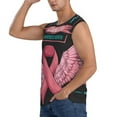 thumbnail image 3 of Fuzoiu Ribbon With Angel Wings Print Men's Sleeveless T-shirt,Sleeveless Tee Shirts,Quick-Dry Athletic Tank Top for Gym, Running, Sports & Outdoor Activities-Medium, 3 of 7