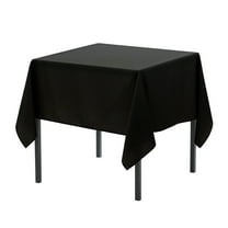 Your Chair Covers - 60 x 60 Inch Square Polyester Tablecloth Black